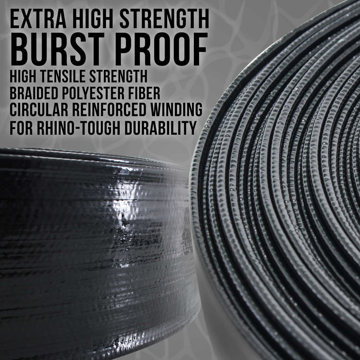 U.S. Pool Supply Pool Backwash Hose 1 1/2 Inch Diameter x 25 Feet - Discharge Hose for Pump, Sand Filter & Sump Pump Hoses - Burst Resistant Lay Flat Drainage Hoses for Inground & Above Ground Pools