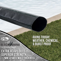 Pool Backwash Hose 2 Inch Diameter x 100 Feet - Discharge Hose for Pump, Sand Filter & Sump Pump Hoses - Burst Resistant Lay Flat Drainage Hoses for Inground & Above Ground Pools