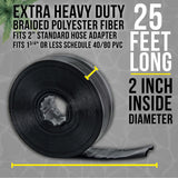 Pool Backwash Hose 2 Inch Diameter x 25 Feet - Discharge Hose for Pump, Sand Filter & Sump Pump Hoses - Burst Resistant Lay Flat Drainage Hoses for Inground & Above Ground Pools