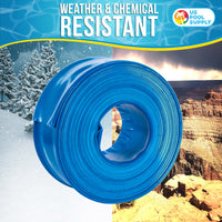 2" x 50' Heavy Duty Blue Swimming Pool Backwash Hose with Hose Clamp