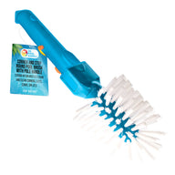 Pool Round Corner and Step Brush with Pole Handle - Stiff Nylon Bristles Scrub and Clean Corners, Steps, Stairs, Spa Jets - Cleaning