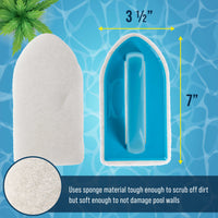 Hand-Held Pool Scrub Brush, 2 Pack - Surface Scrubbing Scouring Sponge Pad - Clean Pool Tile & Grout, Walls, Vinyl Liners, Spas