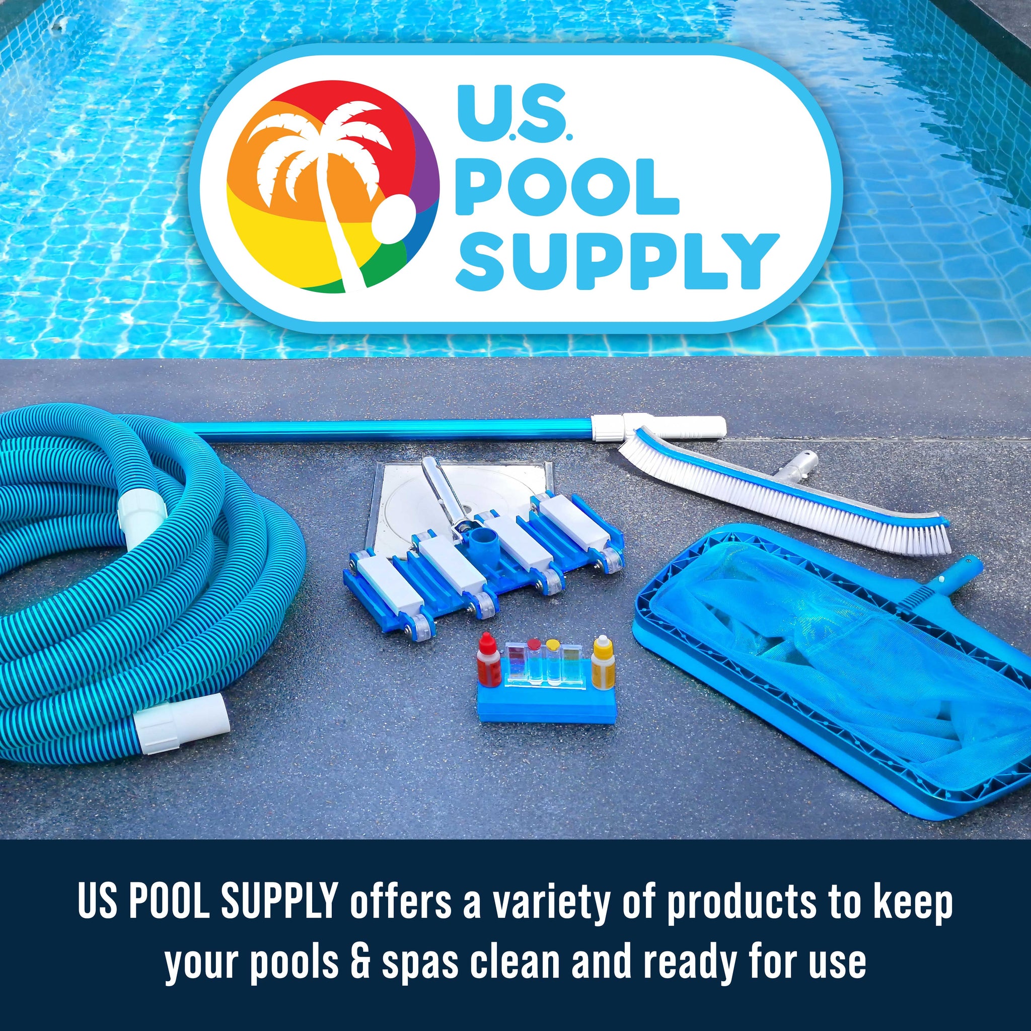Hand-Held Pool Scrub Brush, 2 Pack - Surface Scrubbing Scouring Sponge Pad - Clean Pool Tile & Grout, Walls, Vinyl Liners, Spas