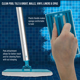 Hand-Held and Pool Pole Attachment Scrub Brushes - Surface Scrubbing Scouring Sponge Pads - Clean Pool Tile Grout, Walls Vinyl Liners