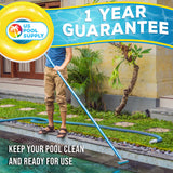 5" Stainless Steel Wire Bristle Pool Brush, HD Aluminum Pole Handle - Clean Remove Rust Stains on Concrete, Calcium Build-Up on Tiles