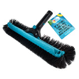 Professional 18" Heavy-Duty Floor & Wall Pool Brush with 270 Degrees of Durable Nylon Bristles - Reinforced Handle, Scrub Corners