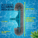 15" Pool Brush Head for Inground Pools - Round Hemispherical Ends, 7 Rows of Scrubbing Bristles, Floor, Wall, Step Scrub Brush