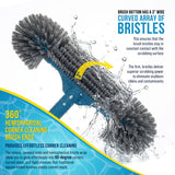 15" Pool Brush Head for Inground Pools - Round Hemispherical Ends, 7 Rows of Scrubbing Bristles, Floor, Wall, Step Scrub Brush