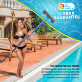 15" Pool Brush Head for Inground Pools - Round Hemispherical Ends, 7 Rows of Scrubbing Bristles, Floor, Wall, Step Scrub Brush