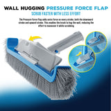 17.5" Pool Brush Head for Inground Pools - Swimming Pool Brush with Curved Ends, Aluminum Pole Handle, Durable Bristles, Scrub Floors, Walls, Step