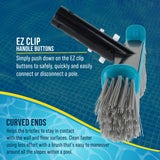 Heavy-Duty 17.7" Floor & Wall Pool Scrub Brush with Durable Bristles, Curved Ends, Reinforced Aluminium Back - Sweep Debris off Floor