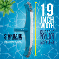 Professional 19" Floor & Wall Pool Brush with Flexible Curved Ends - Flexes on Walls, Floors & Steps to Sweep Off Debris Easier