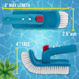 Professional Pool Step and Corner Cleaning Brush with Adjustable 180 Degree Handle Rotation, Scrub Clean Swimming Pools Spas Hot Tubs