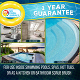 Professional Pool Step and Corner Cleaning Brush with Adjustable 180 Degree Handle Rotation, Scrub Clean Swimming Pools Spas Hot Tubs