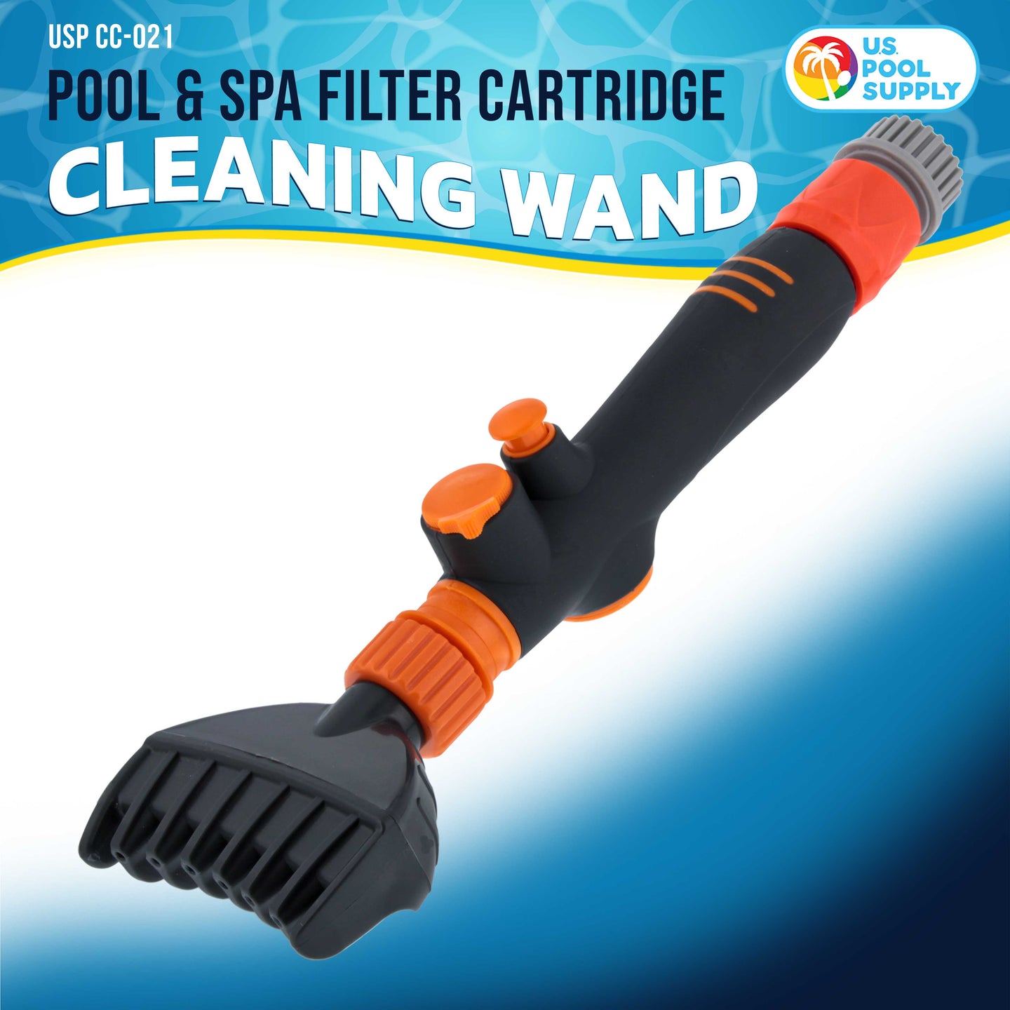 Pool & Spa Filter Cartridge Cleaner Tool - Quickly Cleans Removes Filter Dirt & Debris - Durable Cleaning Wand, 6 Powerful Water Jets