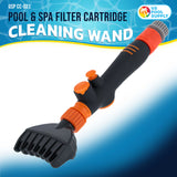 Pool & Spa Filter Cartridge Cleaner Tool - Quickly Cleans Removes Filter Dirt & Debris - Durable Cleaning Wand, 6 Powerful Water Jets