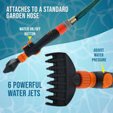 Pool & Spa Filter Cartridge Cleaner Tool - Quickly Cleans Removes Filter Dirt & Debris - Durable Cleaning Wand, 6 Powerful Water Jets