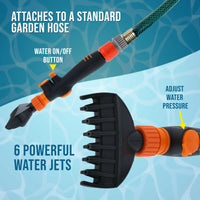 Pool & Spa Filter Cartridge Cleaner Tool - Quickly Cleans Removes Filter Dirt & Debris - Durable Cleaning Wand, 6 Powerful Water Jets