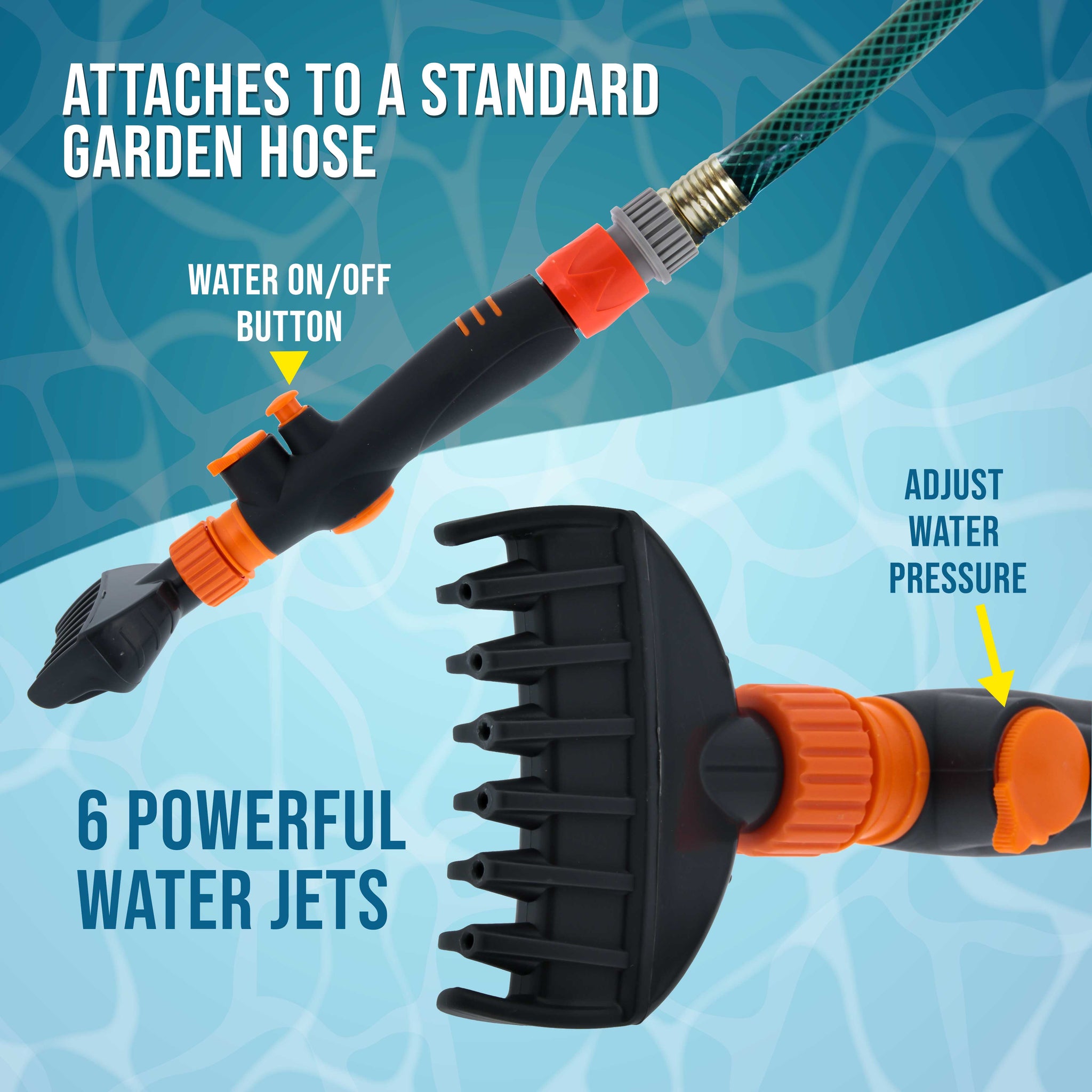 Pool & Spa Filter Cartridge Cleaner Tool - Quickly Cleans Removes Filter Dirt & Debris - Durable Cleaning Wand, 6 Powerful Water Jets