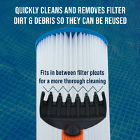 Pool & Spa Filter Cartridge Cleaner Tool - Quickly Cleans Removes Filter Dirt & Debris - Durable Cleaning Wand, 6 Powerful Water Jets