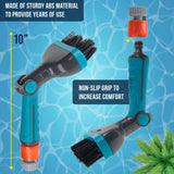 Pool & Spa Filter Cartridge Cleaner Tool with Scrub Brushes - Durable Cleaning Wand with 8 Powerful Water Jets - Quickly Cleans & Removes Filter Dirt & Debris