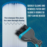 Pool & Spa Filter Cartridge Cleaner Tool with Scrub Brushes - Durable Cleaning Wand with 8 Powerful Water Jets - Quickly Cleans & Removes Filter Dirt & Debris