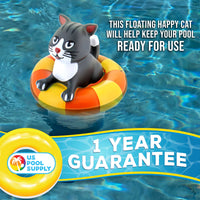 Kitty Cat Floating Pool Chlorine Dispenser, Collapsible Base, Holds 3" Tablets - 7" Fun Cute Pet Life Preserver Animal Float Floater
