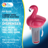 Flamingo Floating Spa, Hot Tub & Small Pool Chlorine and Bromine Dispenser - Holds 1" Tablets, 6 Flow Level Control Settings, Pink
