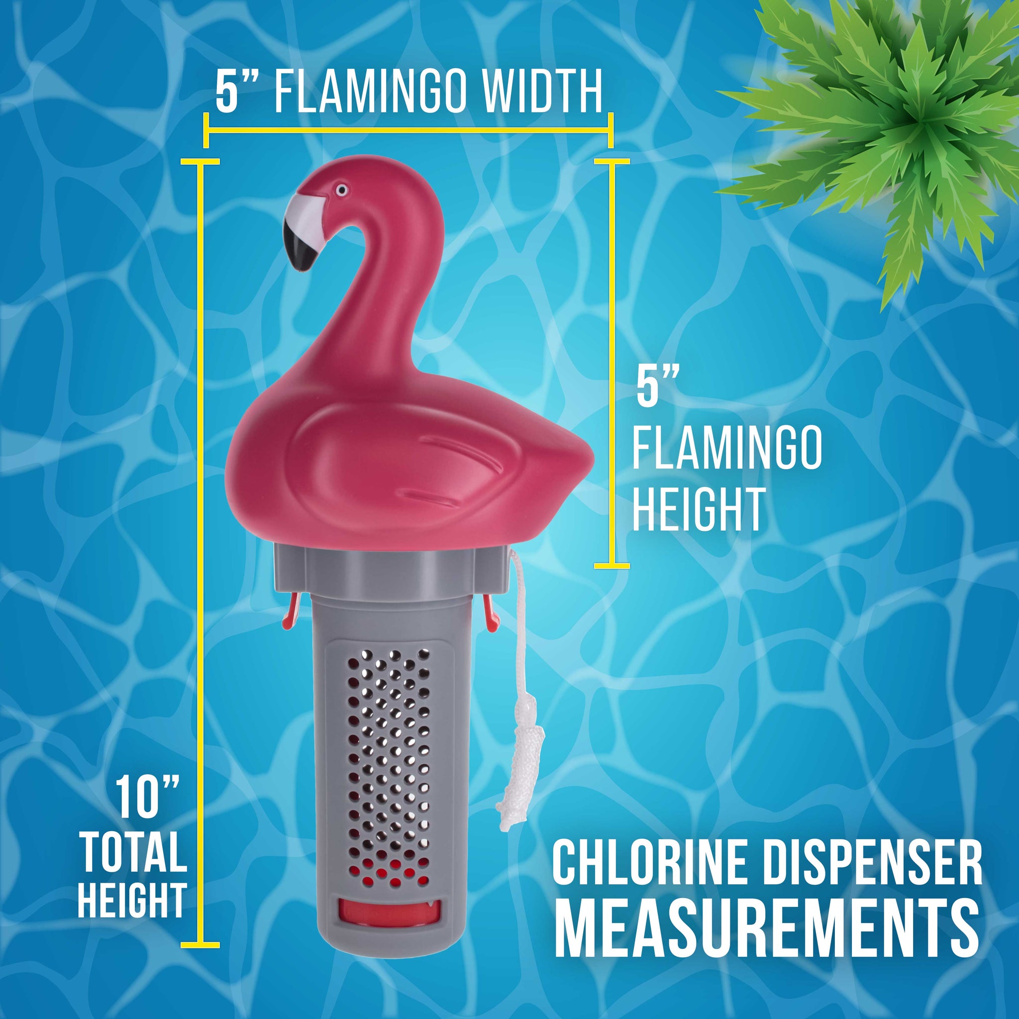 Flamingo Floating Spa, Hot Tub & Small Pool Chlorine and Bromine Dispenser - Holds 1" Tablets, 6 Flow Level Control Settings, Pink