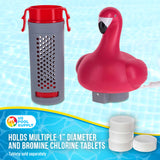 Flamingo Floating Spa, Hot Tub & Small Pool Chlorine and Bromine Dispenser - Holds 1" Tablets, 6 Flow Level Control Settings, Pink