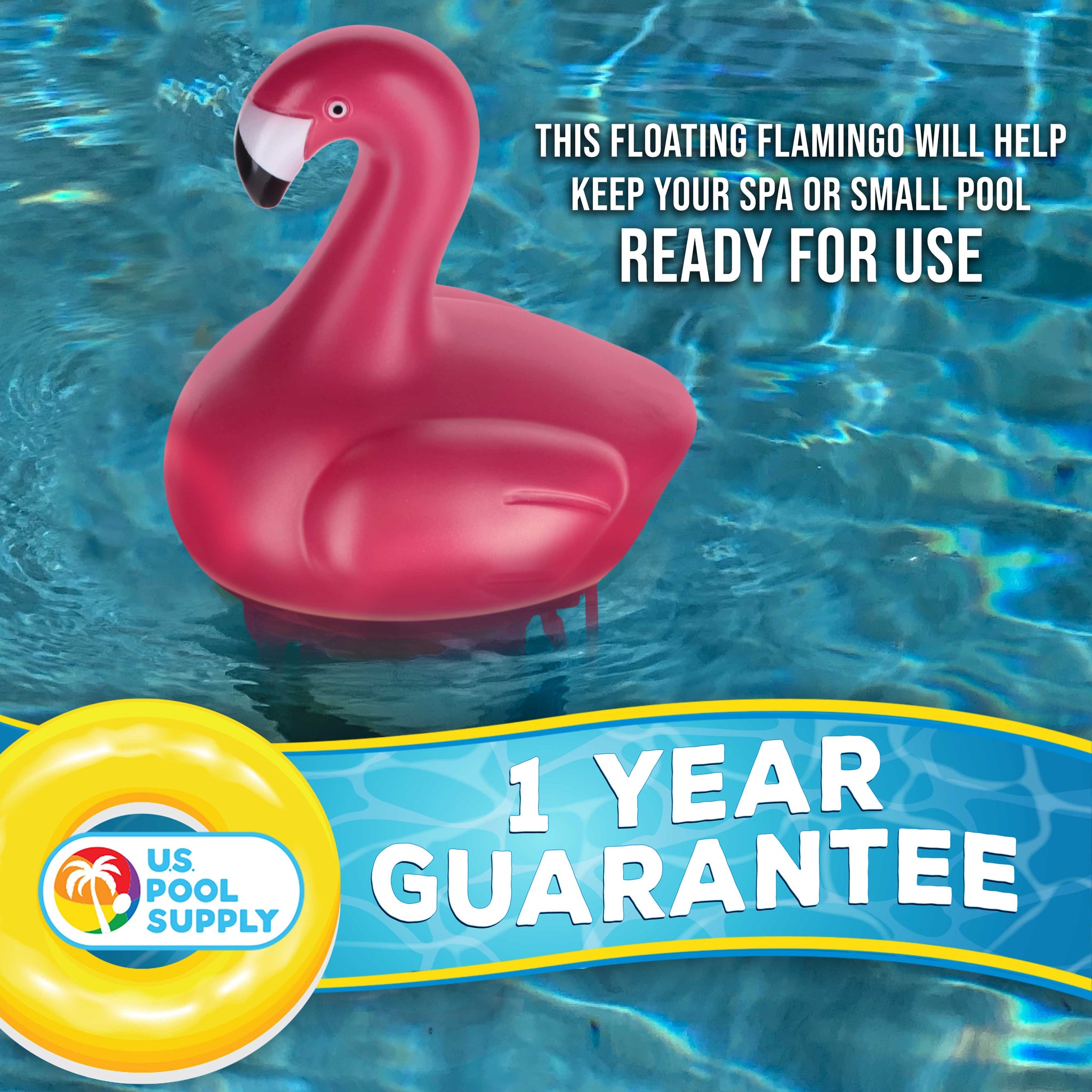 Flamingo Floating Spa, Hot Tub & Small Pool Chlorine and Bromine Dispenser - Holds 1" Tablets, 6 Flow Level Control Settings, Pink