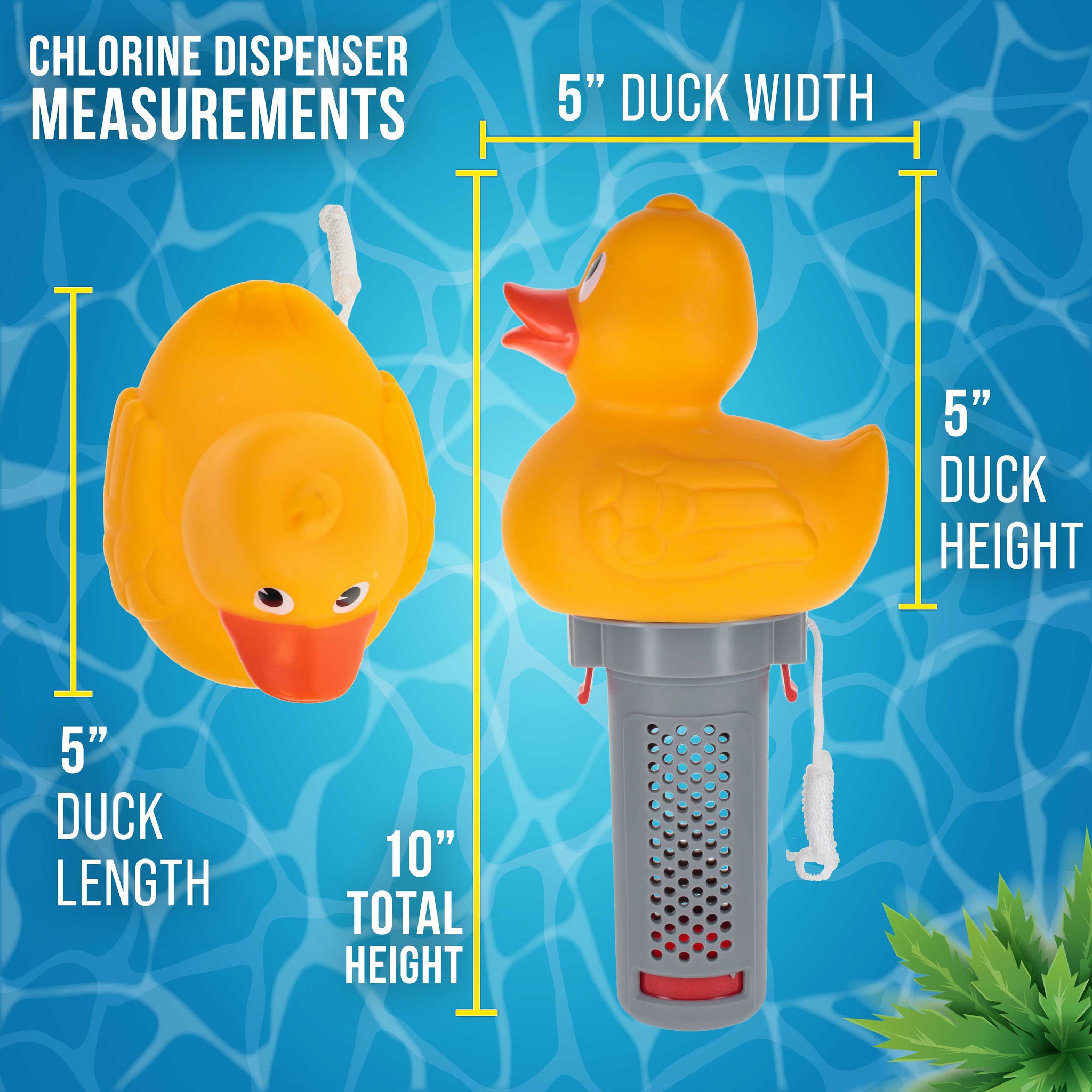 Duck Floating Spa, Hot Tub & Small Pool Chlorine and Bromine Dispenser - Holds 1" Tablets, 6 Flow Level Control Settings