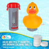 Duck Floating Spa, Hot Tub & Small Pool Chlorine and Bromine Dispenser - Holds 1" Tablets, 6 Flow Level Control Settings