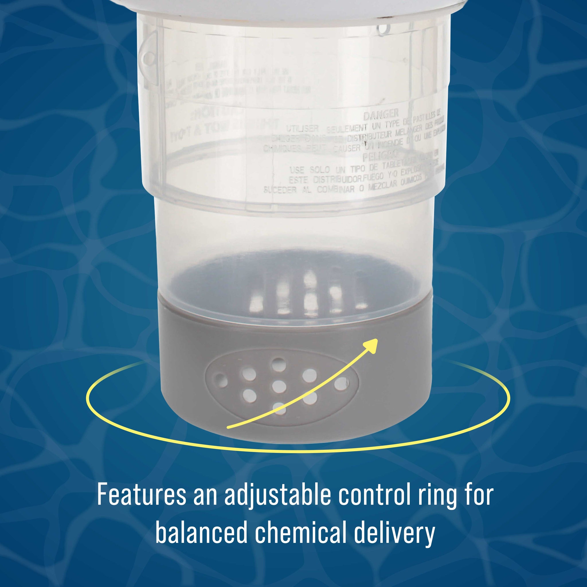 Open Jaws Great White Shark Floating Pool Chlorine Dispenser, Collapsible Base, Holds 3" Tablets - Scary Teeth, Animal Float Floater
