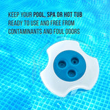 Large Pool Floating Chlorine Chemical Dispenser with 120° F Thermometer, 7" Diameter, Holds 3" Tablets, Adjustable Chemical Delivery