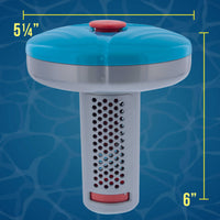 Floating Spa, Hot Tub & Small Pool Chlorine and Bromine Chemical Dispenser - Holds 1" Tablets, 6 Flow Level Control Settings