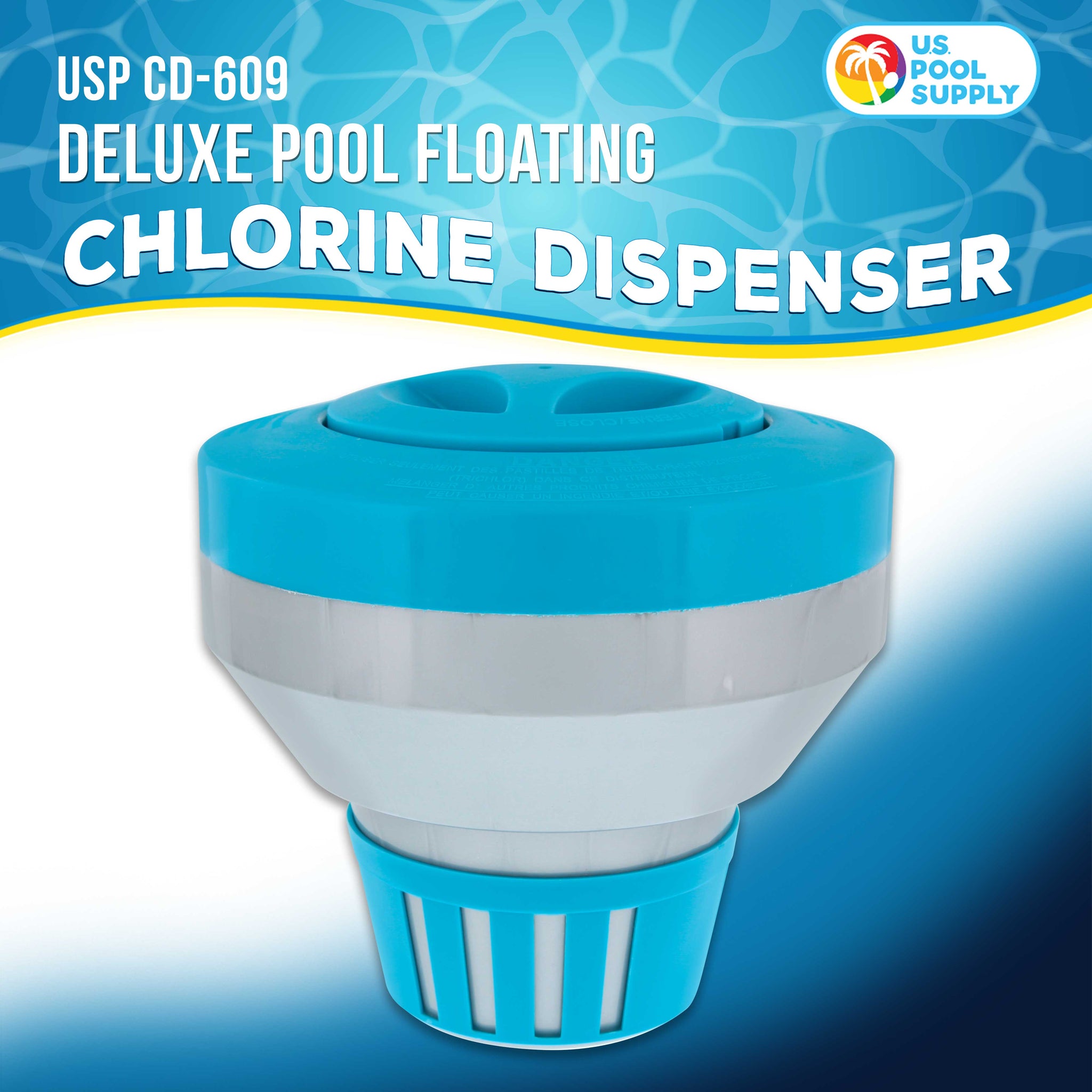 Deluxe Pool Chlorine Floater Dispenser - 3" Tablets, 7" Diameter - Inground & Above Ground Swimming Pools, Large Floating Chlorinator