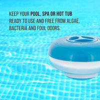 Pool & Spa Floating Chlorine & Bromine 1" Tablet Chemical Dispenser, 5" Diameter, Collapsible Floater