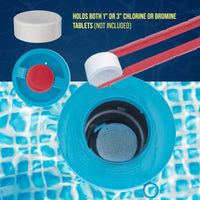 Pool Chlorine Floater Dispenser with Pop-Up Refill Indicator, Hold 3" Tablets