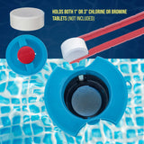 Deluxe Pool Chlorine Floater Dispenser with 100° F Thermometers on Each Side, Pop-Up Refill Indicator - Large Capacity Holds 3", 4" Tablets 8" Diameter Floating Chlorinator