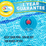 Deluxe Pool Chlorine Floater Dispenser with 100° F Thermometers on Each Side, Pop-Up Refill Indicator - Large Capacity Holds 3", 4" Tablets 8" Diameter Floating Chlorinator