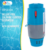 Deluxe Pool Chlorine Floater Dispenser - 3" Tablet Floating Chemical Dispenser, 4" Diameter - Inground & Above Ground Swimming Pools