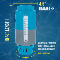Deluxe Pool Chlorine Floater Dispenser - 3" Tablet Floating Chemical Dispenser, 4" Diameter - Inground & Above Ground Swimming Pools