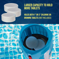 Deluxe Pool Chlorine Floater Dispenser - 3" Tablet Floating Chemical Dispenser, 4" Diameter - Inground & Above Ground Swimming Pools