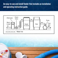 Professional In-Line Pool Automatic Chlorine Feeder - 9 lb Chemical Capacity, Compatible with Hayward CL200 Chlorinator - Above Ground Swimming Pools, Lid Wrench, Easy Installation