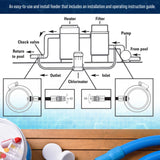 Professional Off-Line Pool Automatic Chlorine Feeder - 9 lb Chemical Capacity, Compatible with Hayward CL220 Chlorinator - Inground Above Ground Swimming Pools, Easy Secure Lid Wrench