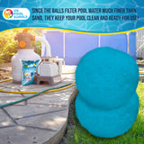 1.5 lbs Blue Pool Filter Balls - Eco-Friendly Fiber Filter Media for Swimming Pool Sand Filters (Equals 50 lbs Pool Filter Sand)
