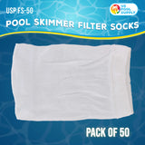 Pool Skimmer Filter Socks, Value Pack of 50 - Ultra Fine Mesh Filter Sock Nets for Skimmer Baskets