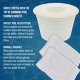 Pool Skimmer Filter Socks, Value Pack of 50 - Ultra Fine Mesh Filter Sock Nets for Skimmer Baskets