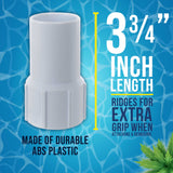 1-1/2" Pool Hose Cuff, 2 Pack - Swimming Pool Replacement Cuff for Spiral-Wound Vacuum Hoses - Threaded Cuff, Repair Hose Ends